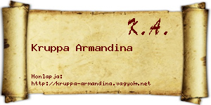 Kruppa Armandina névjegykártya